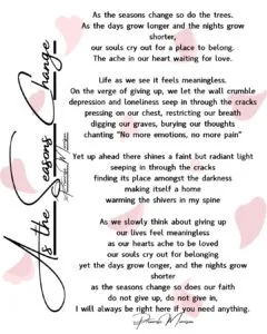 As theseasons change poem